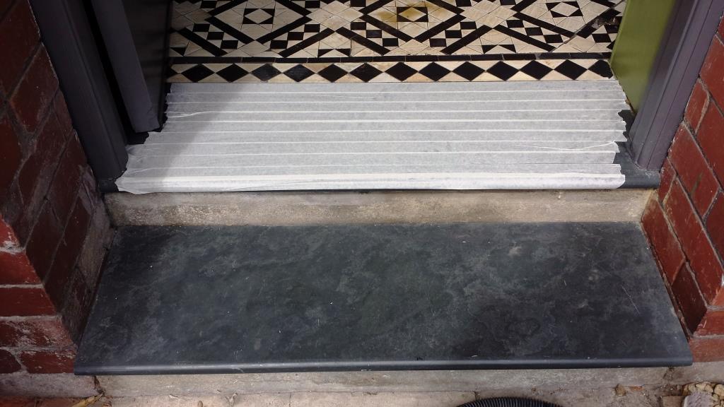 White Victorian Floor Tiles Penarth Before