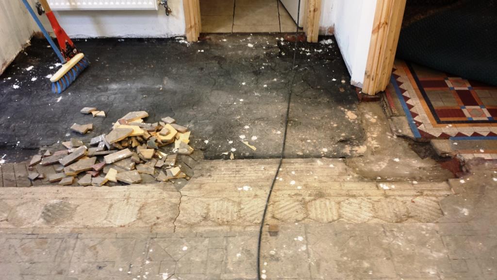 Full Victorian Floor Restoration Cardiff Exposing the tiles