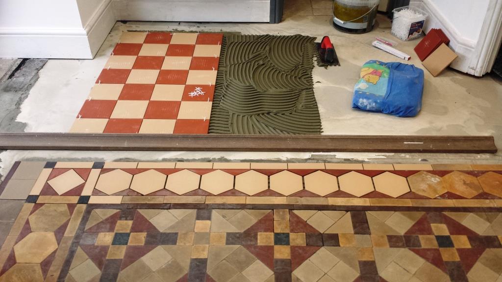 Full Victorian Floor Restoration Cardiff Laying new tiles