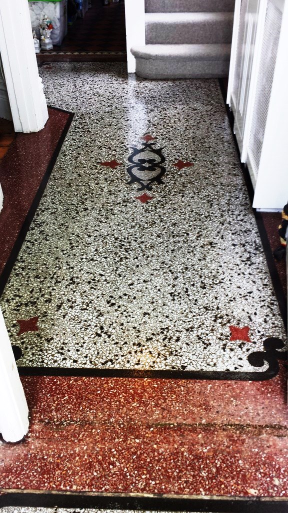 Terrazzo Hallway after deep cleaning near Caerphilly Castle