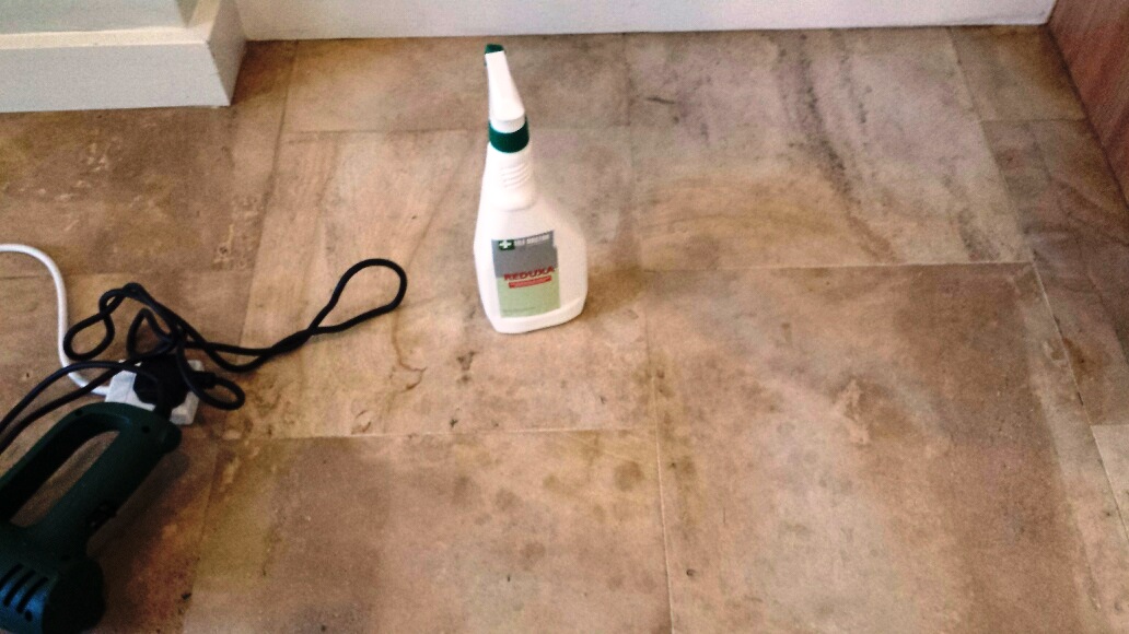 Limestone Reduxa Before Stain Removal