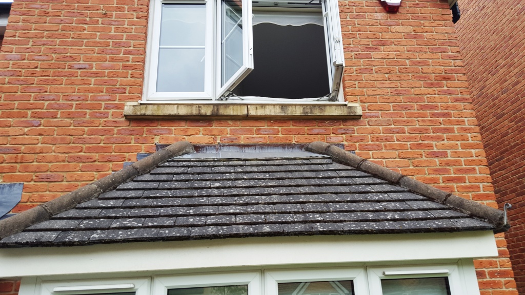 Bathstone window cill before cleaning Cardiff