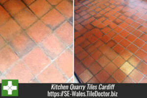 Kitchen Quarry Tiles Cleaned and Sealed in Cardiff
