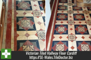 Victorian Tiled Hallway Floor Cleaned in Cardiff