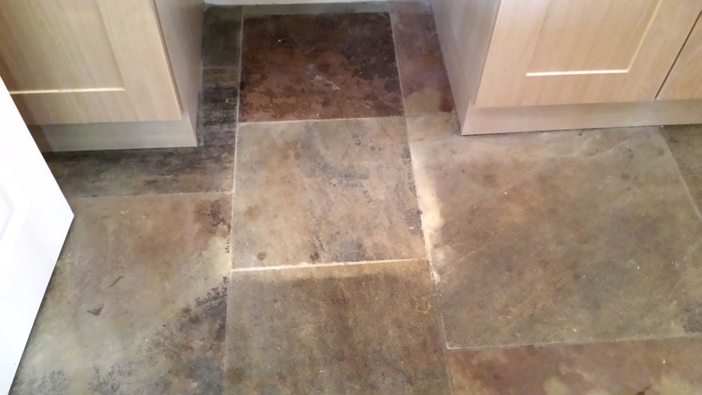 Sandstone Floor Cardiff Before Cleaning