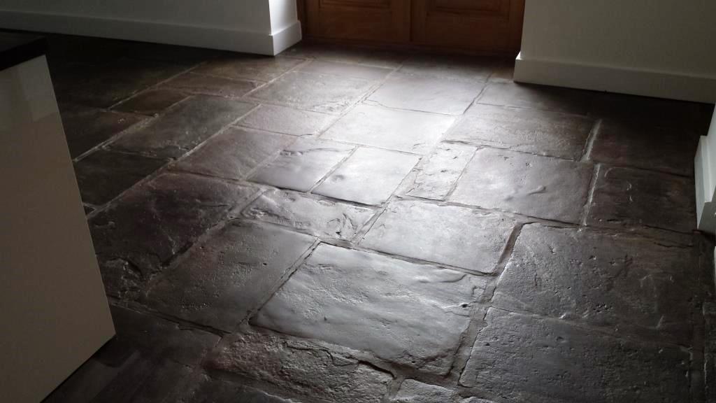 18th Century Flagstone Floor Cleaned And Sealed In Caerleon