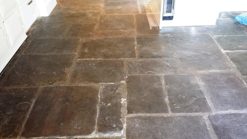 18th Century Flagstone Floor Cleaned And Sealed In Caerleon