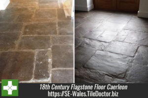 18th Century Flagstone Floor Cleaned and Sealed in Caerleon