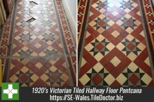 1920’s Victorian Tiled Hallway Floor Restored in Pontcana