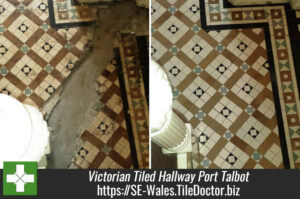 Damaged Victorian Tiled Hallway Refurbished in Port Talbot