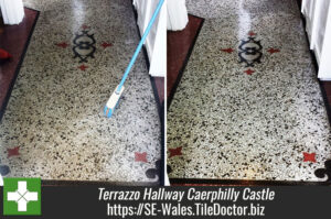 Deep Cleaning a Terrazzo Hallway near Caerphilly Castle
