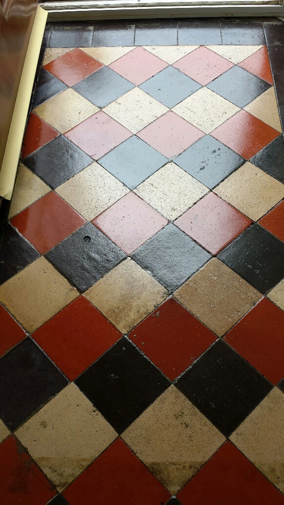 Quarry tile floor Merthyr Tydfil after sealing