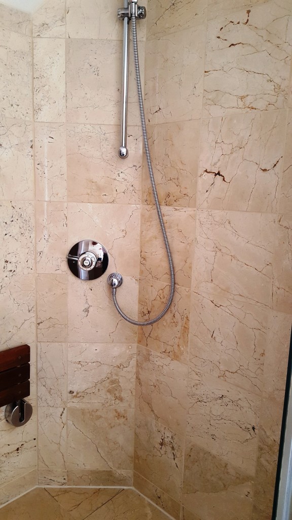 Marble Shower Enclosure Tiles After Cleaning in Beddau