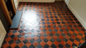 Quarry Tiles After Restoration in Splott Cardiff 