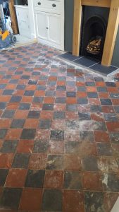 Quarry Tiles Before Restoration in Splott Cardiff