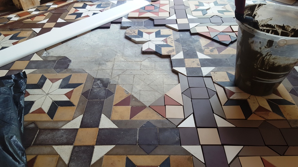 Victorian Hallway Tiles During Replacement in Newport