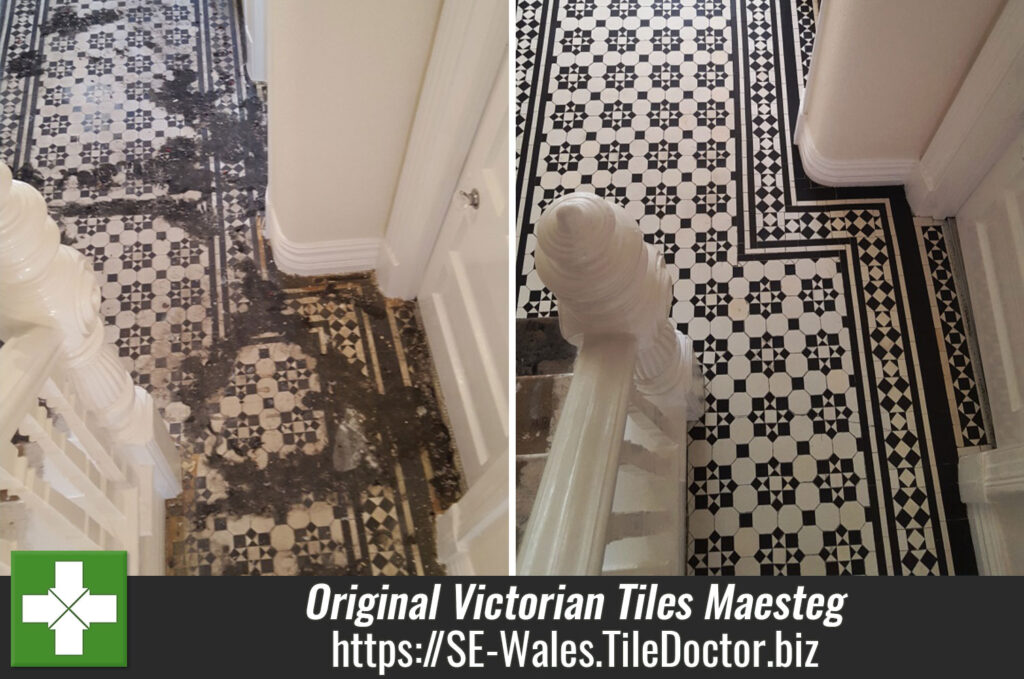 Deep Cleaning and Sealing to Restore Original Victorian Tiles in Maesteg