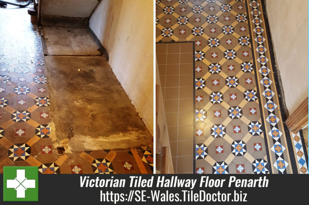 Victorian Tiled Hallway Floor Restored in Penarth