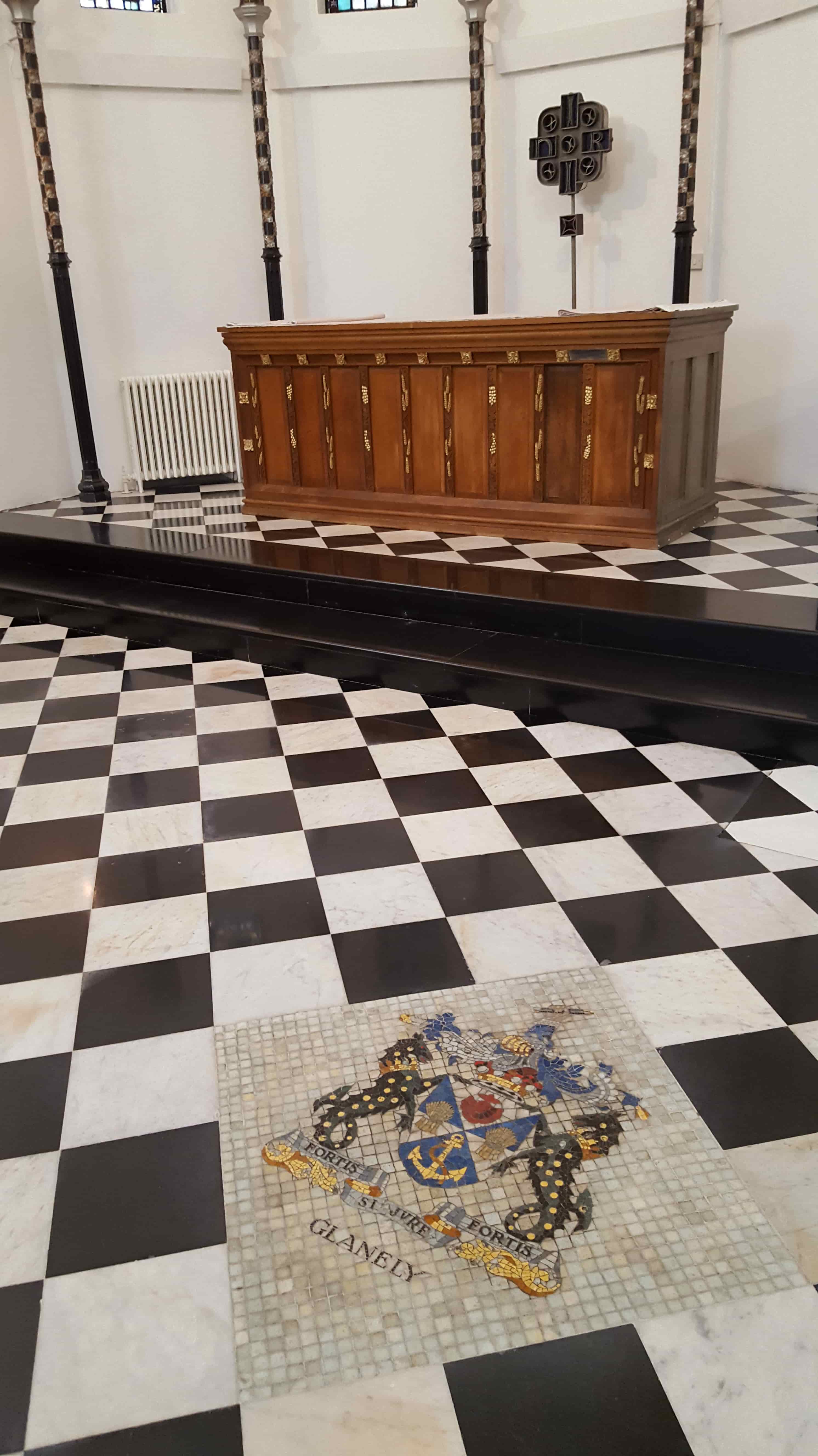  Black  and White  Marble  Church Floor  Tiles Renovated in Ely 