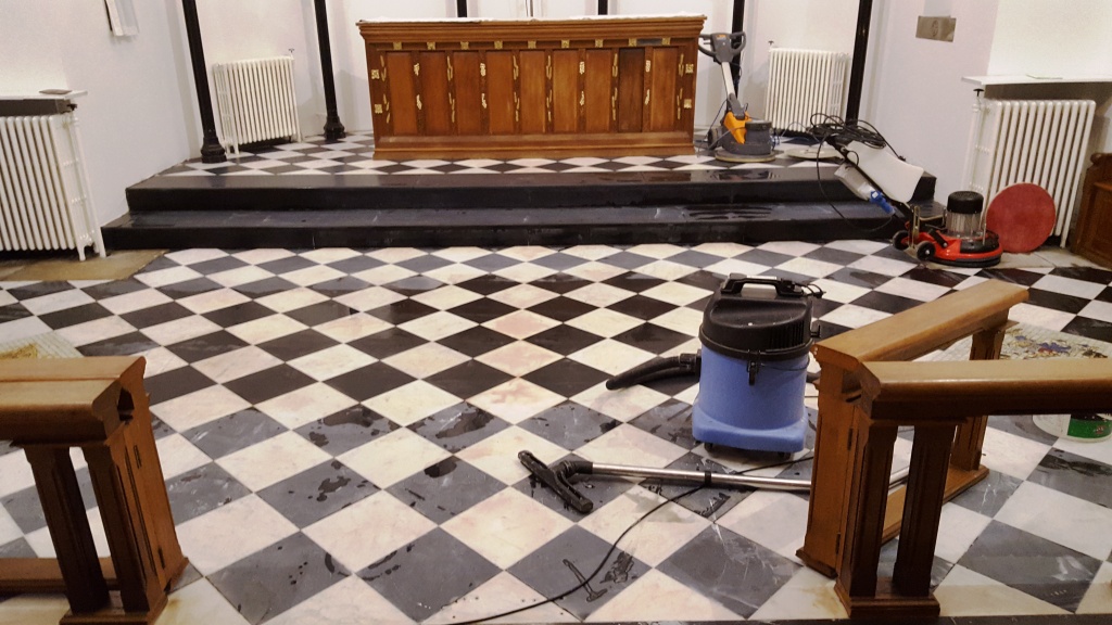 Marble Church Floor During Renovation Ely