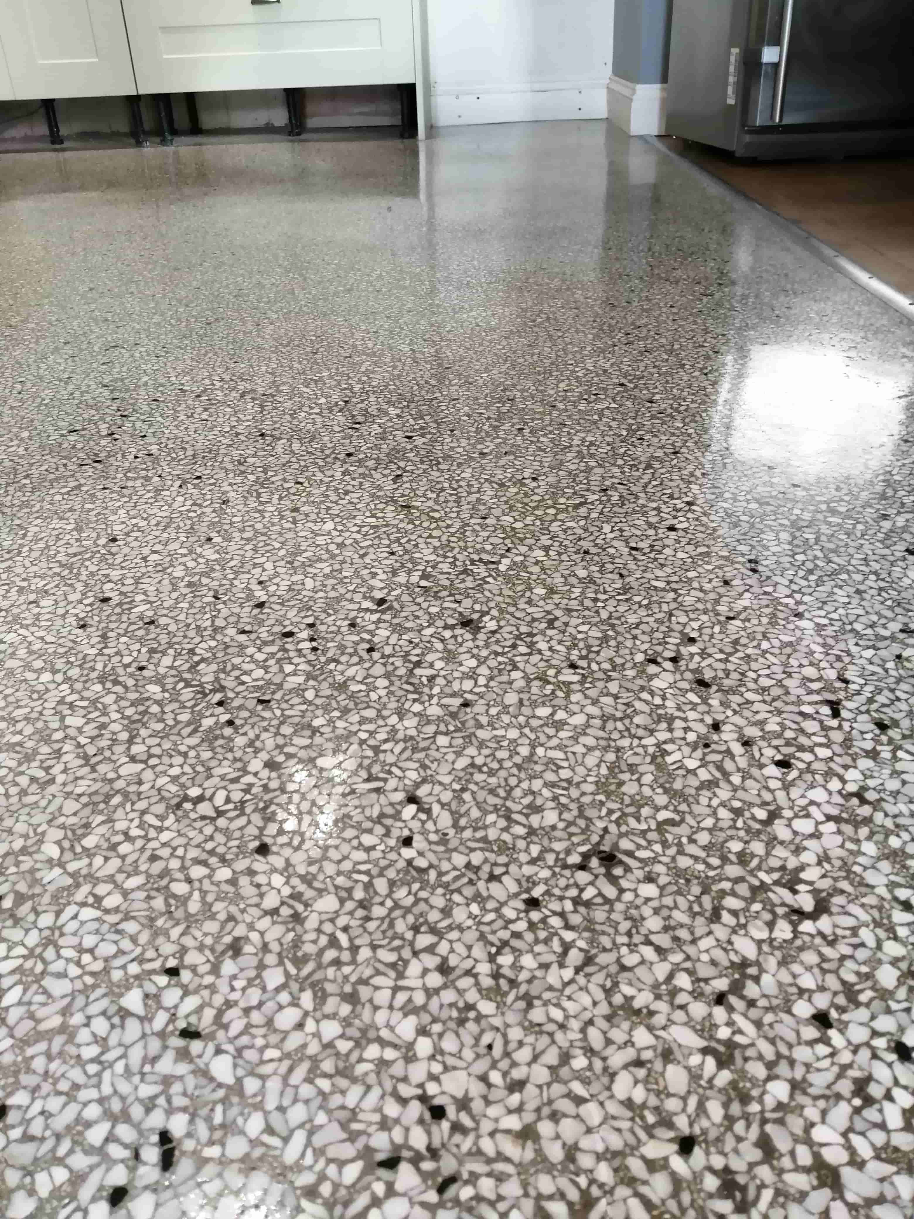 Terrazzo Tiled Floor After Cleaning Church Vestry Penarth