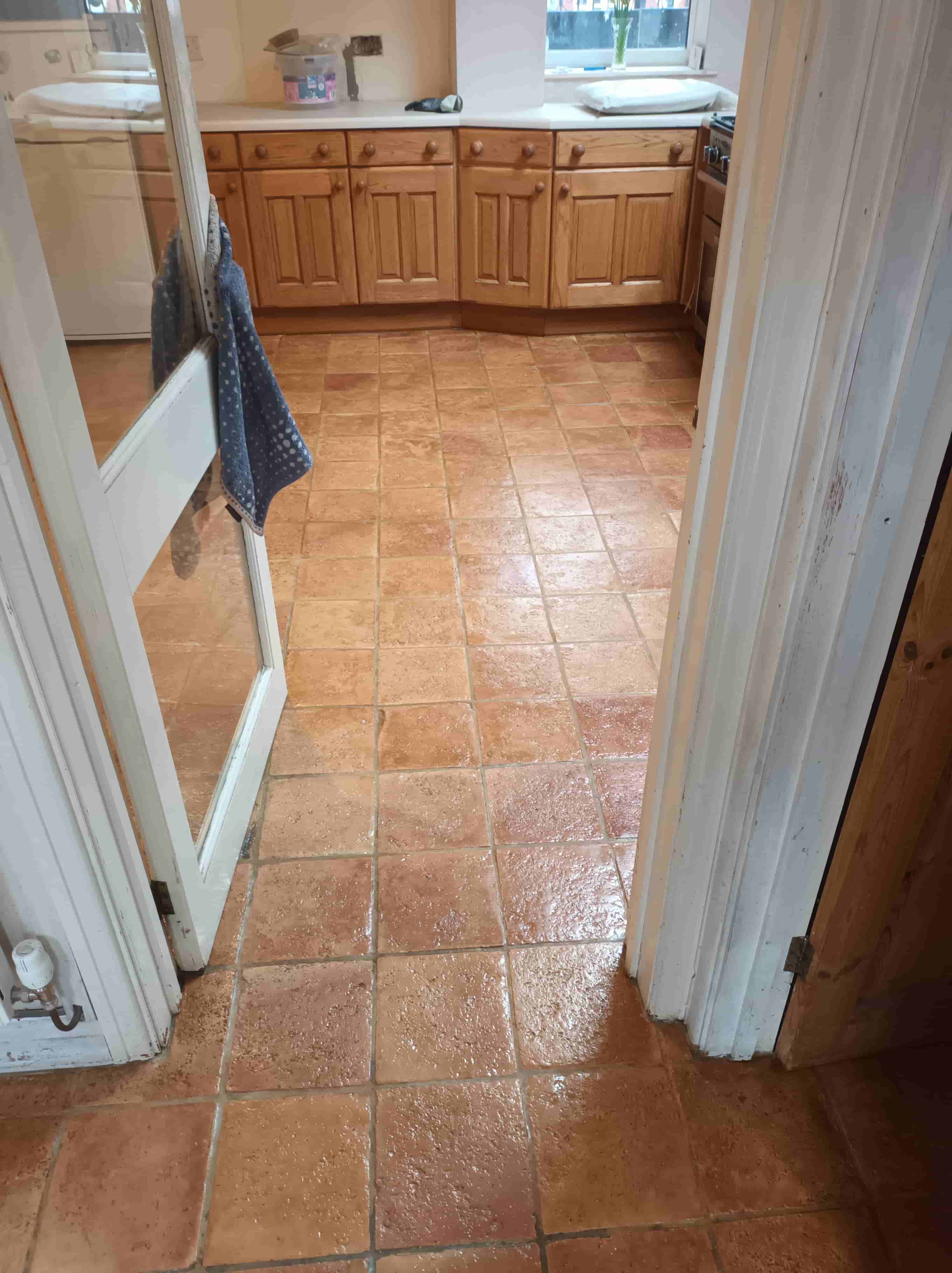 Terracotta Floor After Cleaning Sealing Cardiff