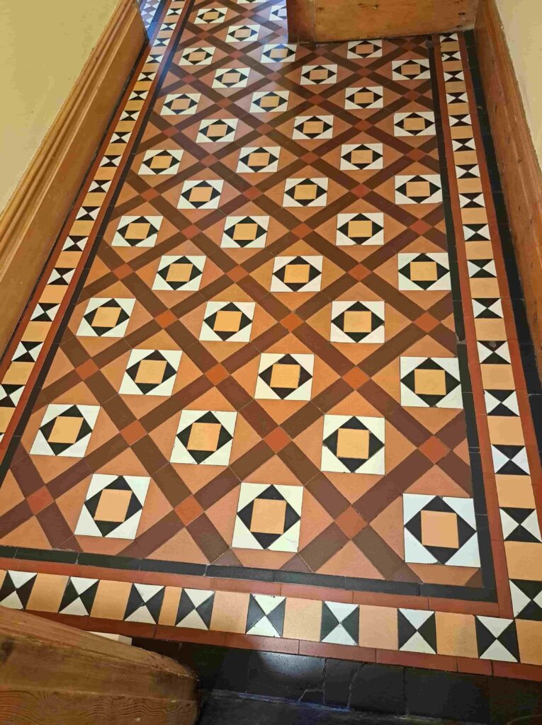 1930 Geometric Tiled Floor After Cleaning Cardiff