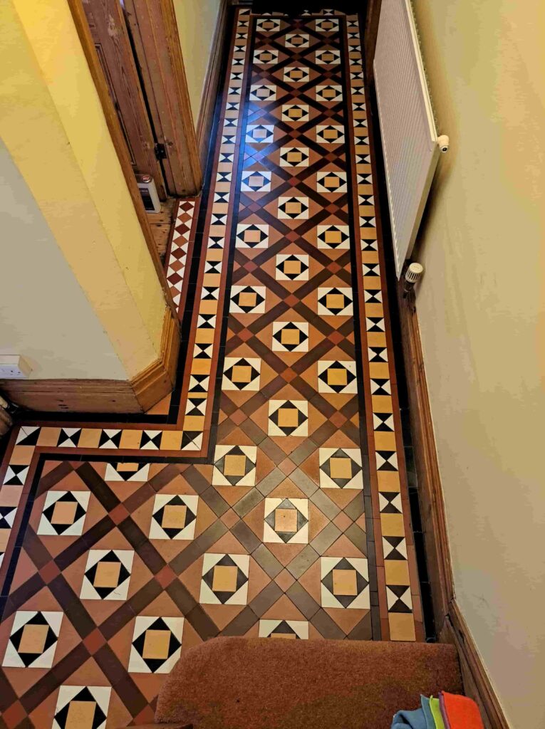 1930 Geometric Tiled Floor After Cleaning Cardiff