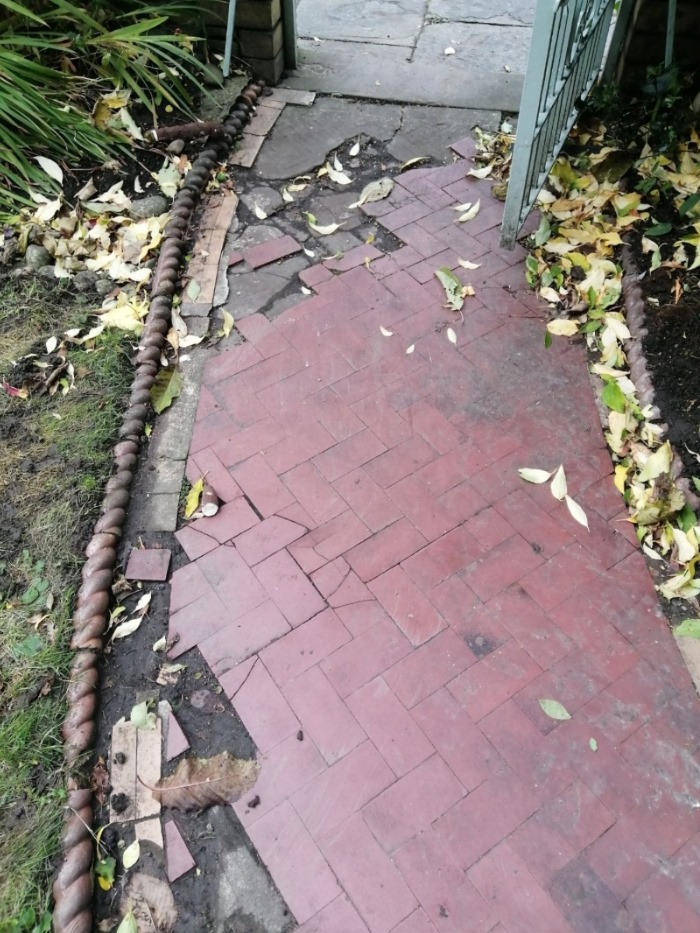 Tiled Pathway Before Restoration Pontcanna Cardiff