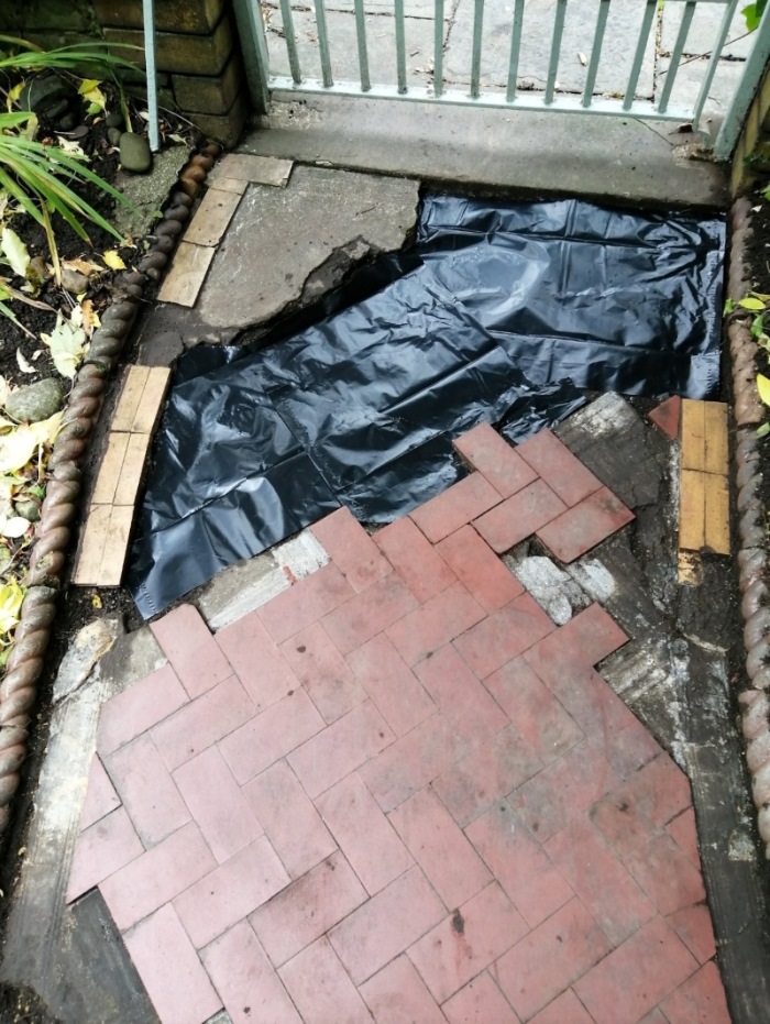 Tiled Pathway During Restoration Pontcanna Cardiff