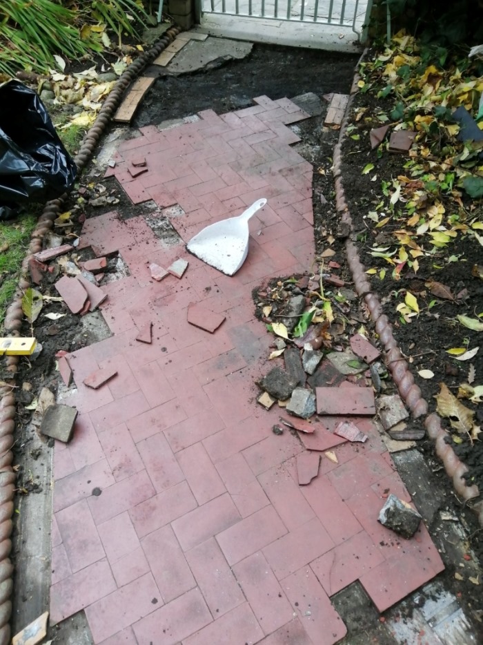 Tiled Pathway During Restoration Pontcanna Cardiff