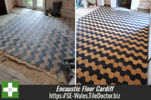 Art Deco Encaustic Tiled Floor Restoration Cardiff