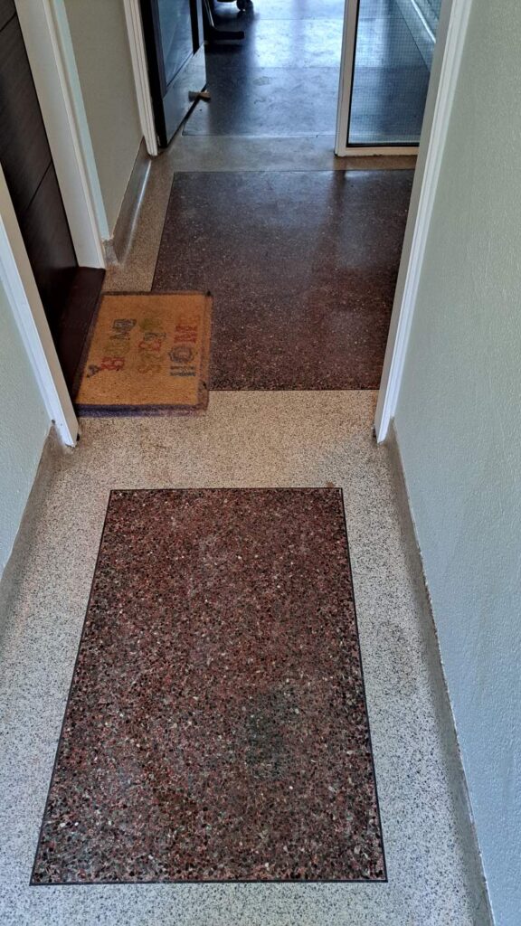 Terrazzo Floor Before Restoration Penarth