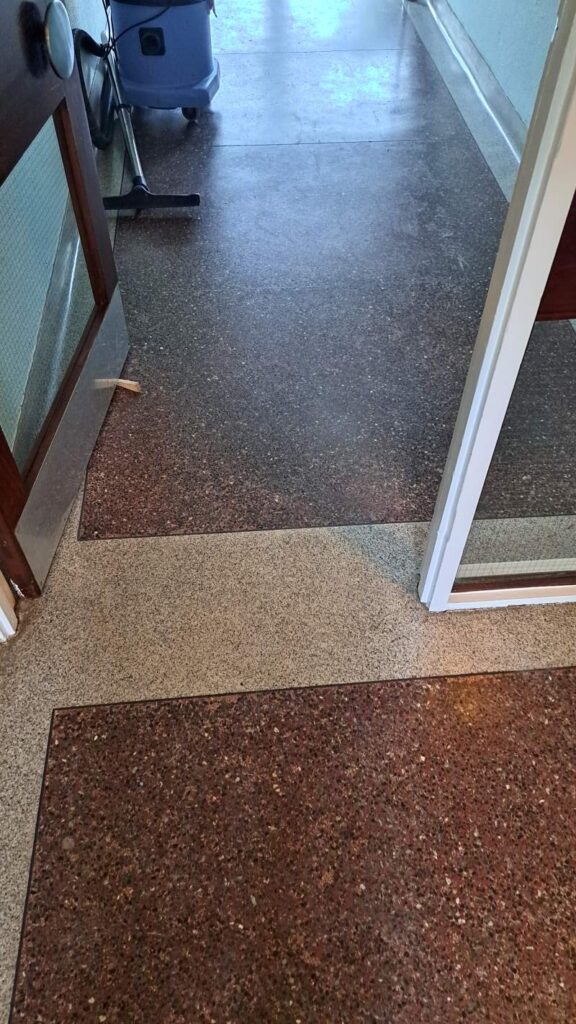 Terrazzo Floor Before Restoration Penarth
