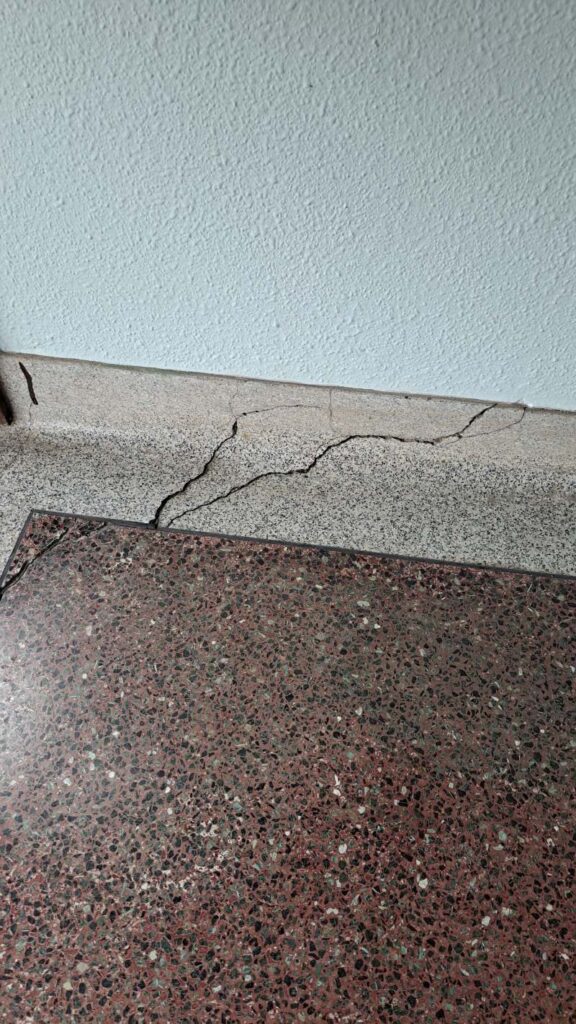 Terrazzo Floor Before Restoration Penarth