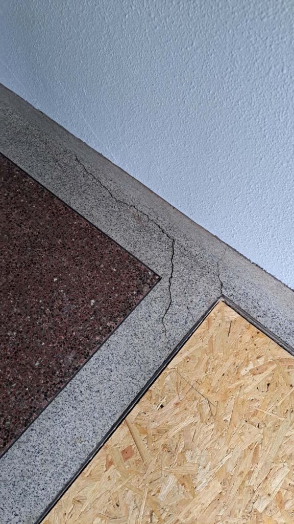 Terrazzo Floor Before Restoration Penarth
