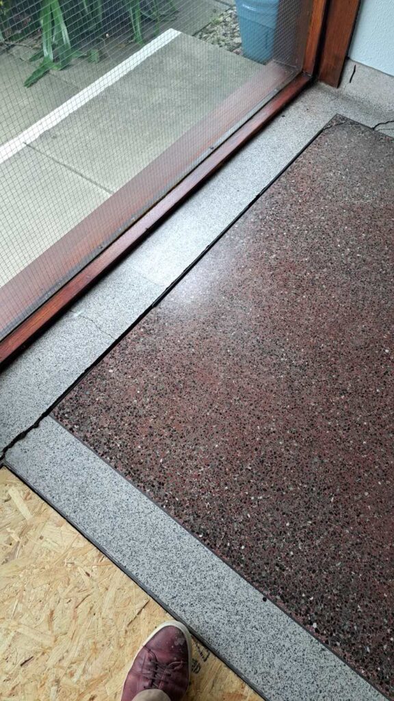 Terrazzo Floor Before Restoration Penarth